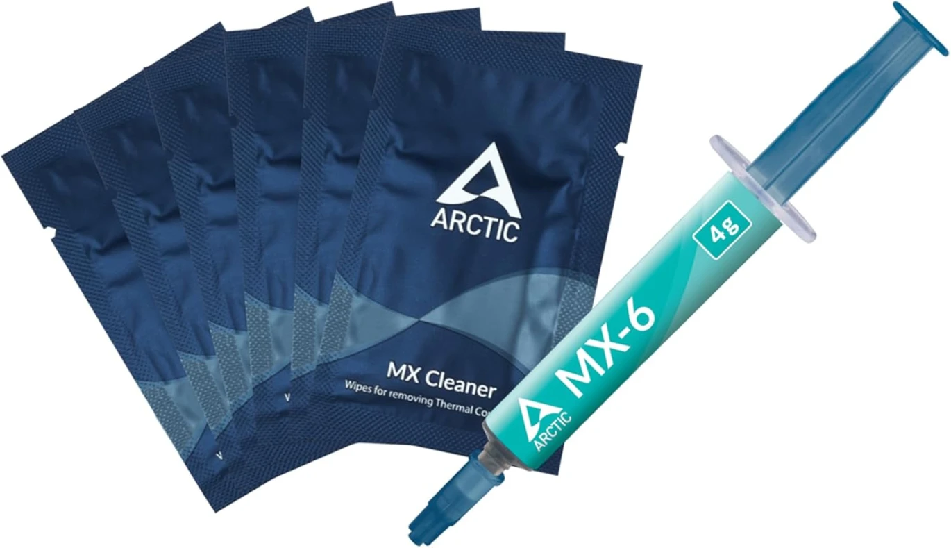 ARCTIC MX-6 (4 G ، incl. 6 MX Cleaner)-الأداء النهائي المعجون الحراري لوحدة المعالجة المركزية ، وحدات المفاتيح ، وبطاقات الرسومات ، وأجهزة الكمبيوتر المحمولة ، والتوصيل الحراري العالي للغاية ، والمتانة الطويلة ، والموصل