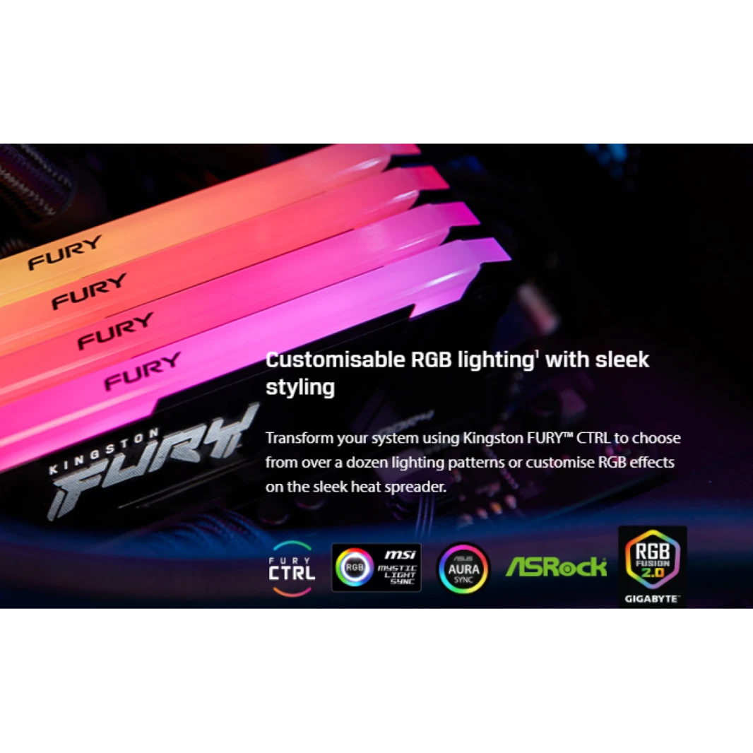 Kingston 16 GB RAM Fury Hyperx Beast 3200MT/S DDR4 RGB MEMORY WOSSION