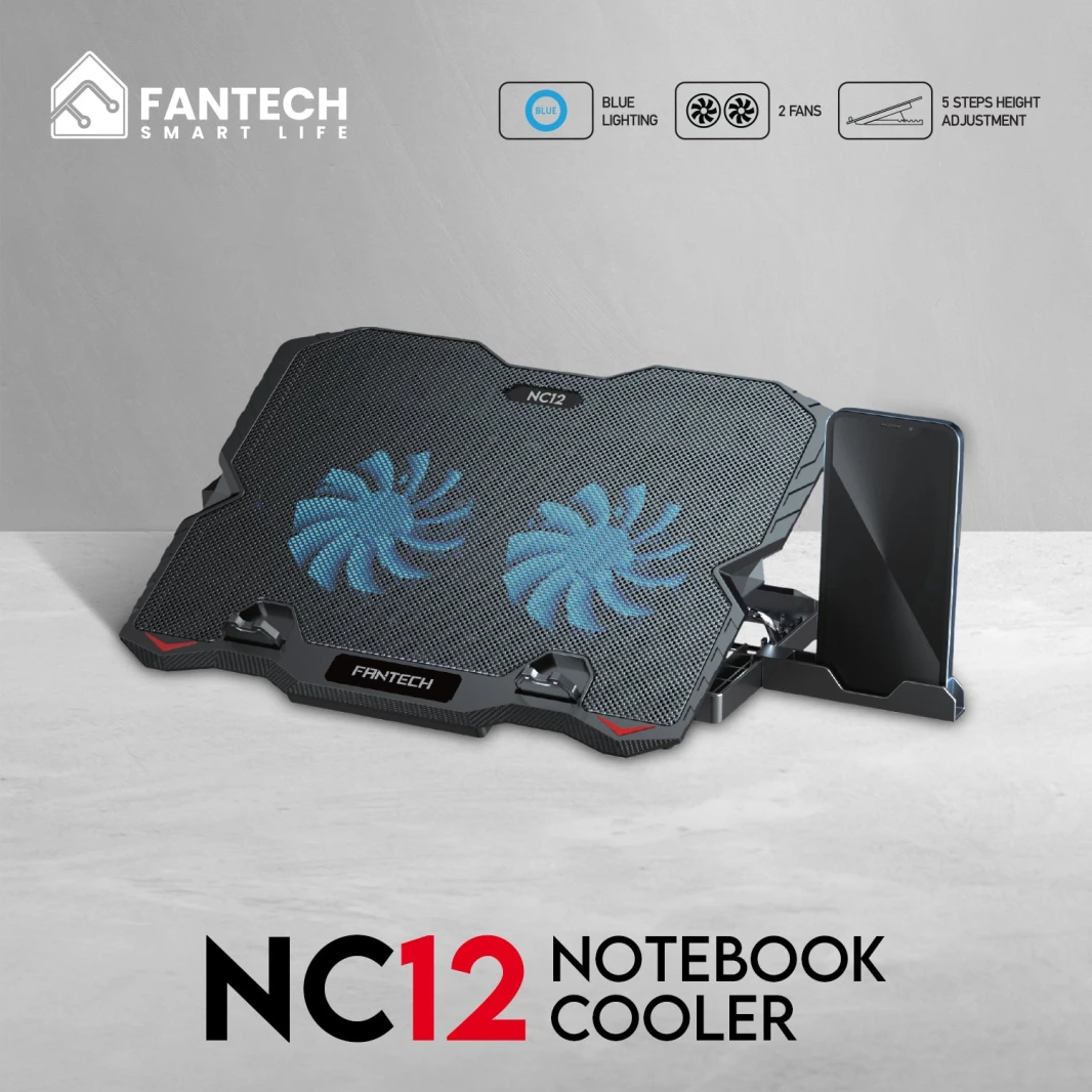 Vancy Notebook Cooler NC12 معجبين اثنين مناسبة لجهاز الكمبيوتر المحمول 9-15.6 بوصة