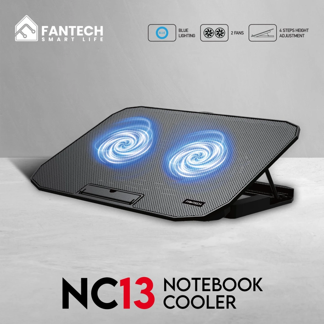 Bantech Notebook Cooler NC13 اثنان من المعجبين مناسبة لجهاز الكمبيوتر المحمول 9-15.6 بوصة