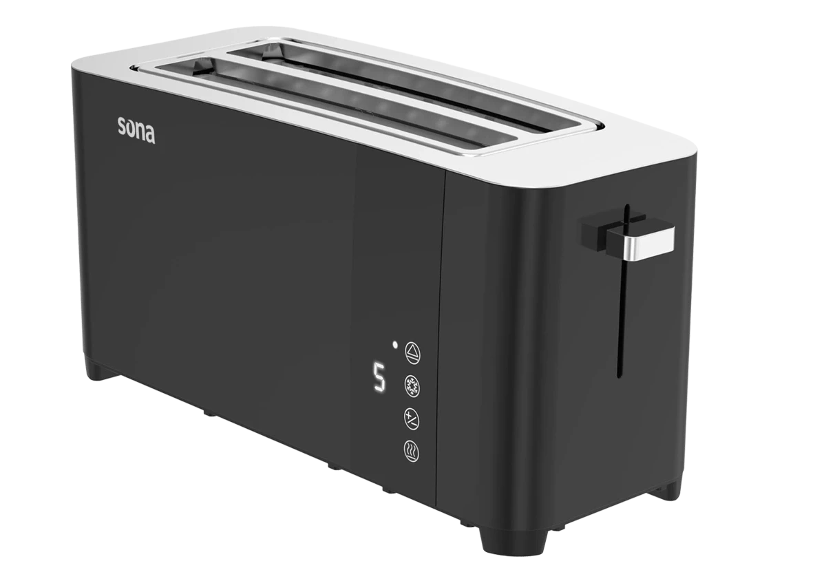 Sona Toaster 1400W 4 Slices With 7 Roasting Levels And Touch Control Black