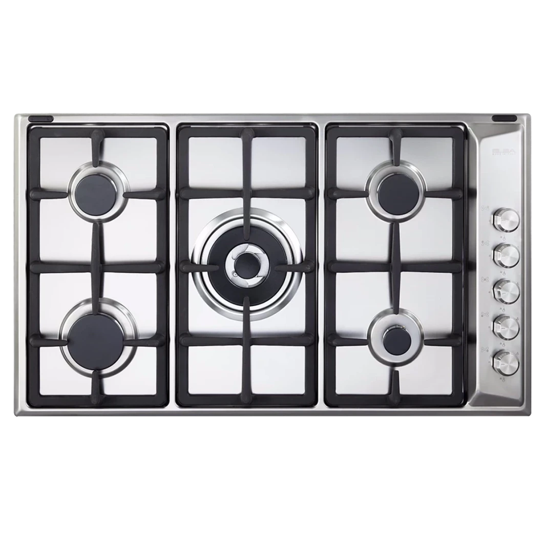 Elba Gas Hob Built-in 5 Burners 90 cm Stainless steel Cast Iron