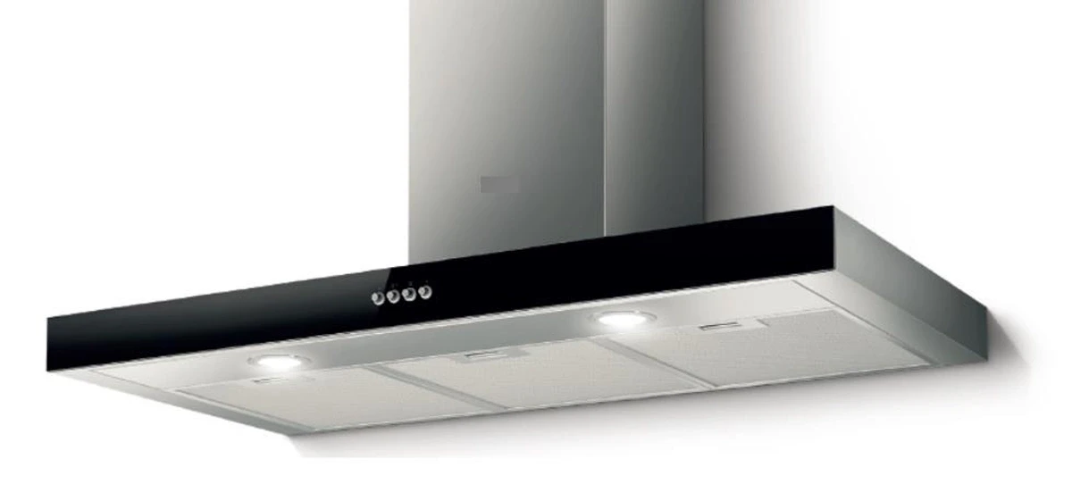 Elba Wall Cooker Hood 90 cm Black Glass And Airflow Max Speed 800 M³/H