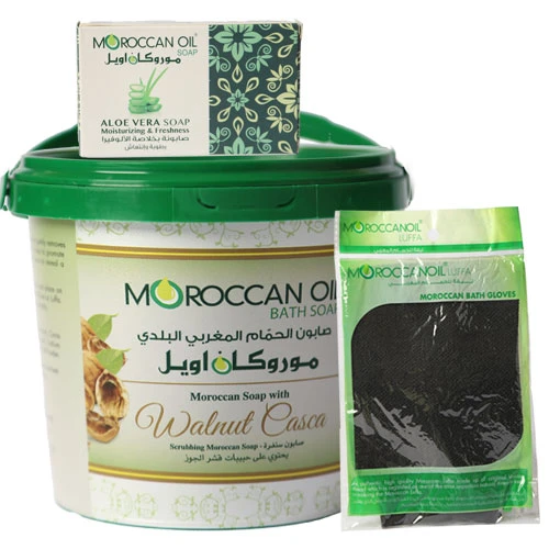 Moroccan Bath Soap With Walnut + Loofah + Soap