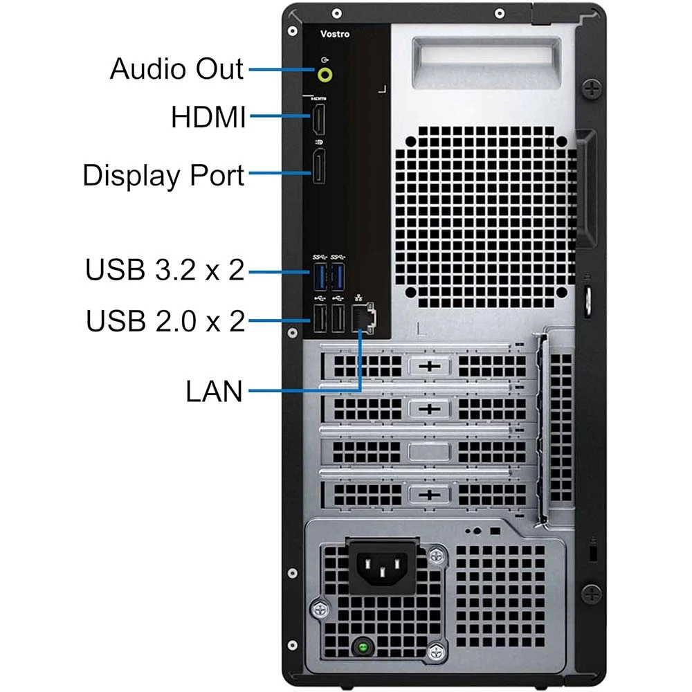 Dell Vostro 3030 MT Desktop "Intel Core I3-14100 ، 8GB DDR5 4800MT/S RAM ، 512GB SSD NVME Storage ، DOS" L1303DI3BX001