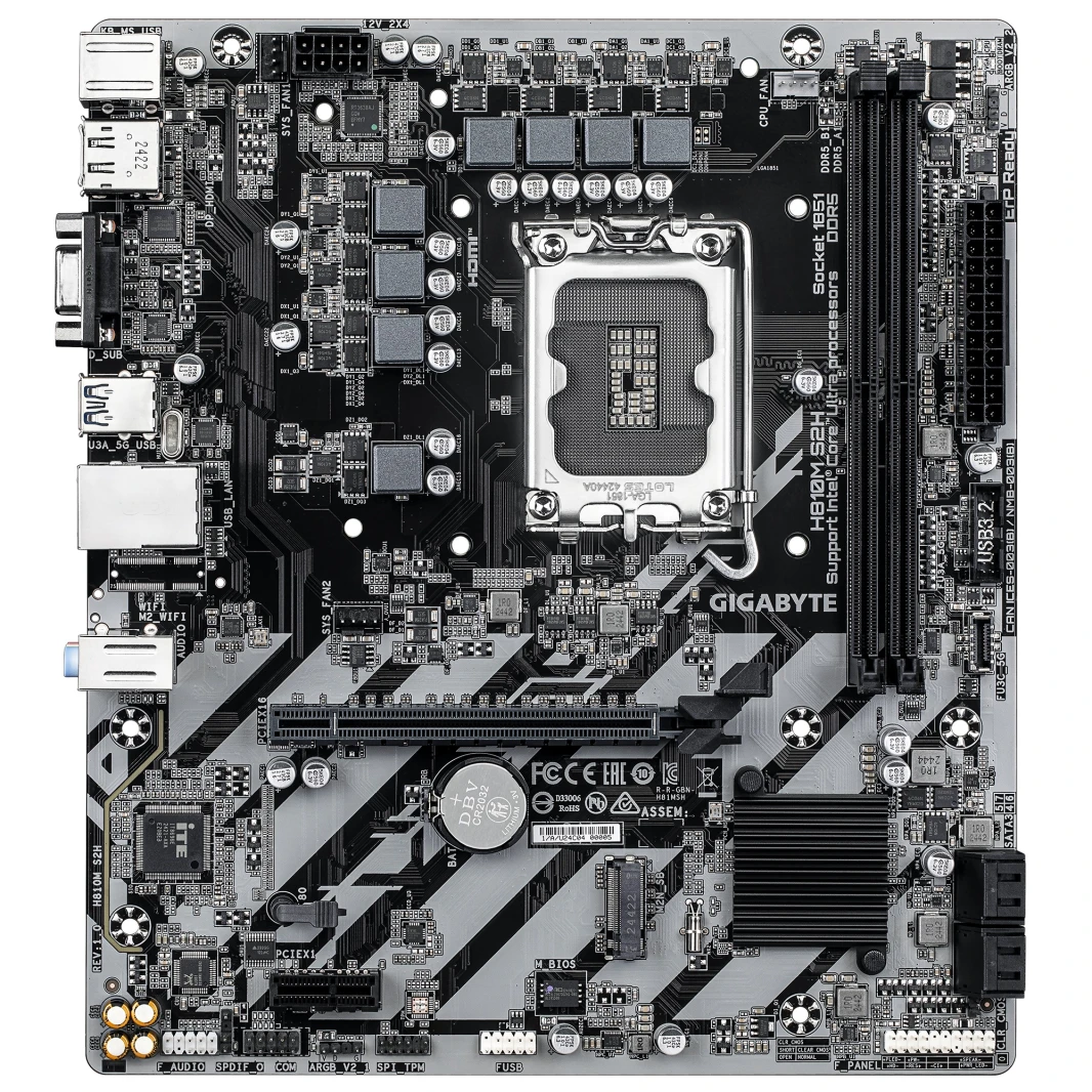 Gigabyte H810M S2H - DDR5 - LGA1851 Socket - عامل شكل ATX Micro