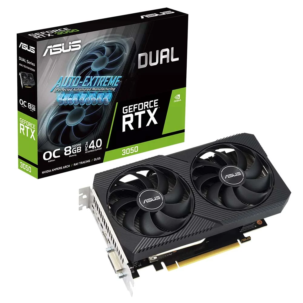 ASUS Dual Geforce RTX 3050 V2 OC Edition 8GB GDDR6 DUAL-RTX3050-O8G-V2 90YV0GH6-M0NA00