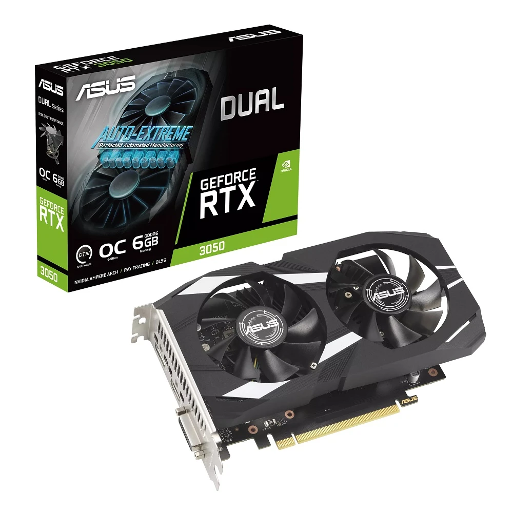ASUS Dual Geforce RTX 3050 OC Edition 6GB GDDR6 بطاقة الرسومات Dual-RTX3050-O6G