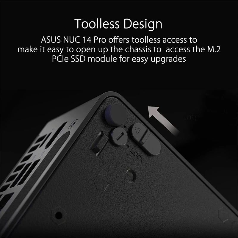 ASUS NUC 14 PRO KIT (Intel Core 3-100U / 8GB DDR5 RAM / 500GB NVME M.2 SSD / Intel Graphics / DOS) [90AR0072-M00050]
