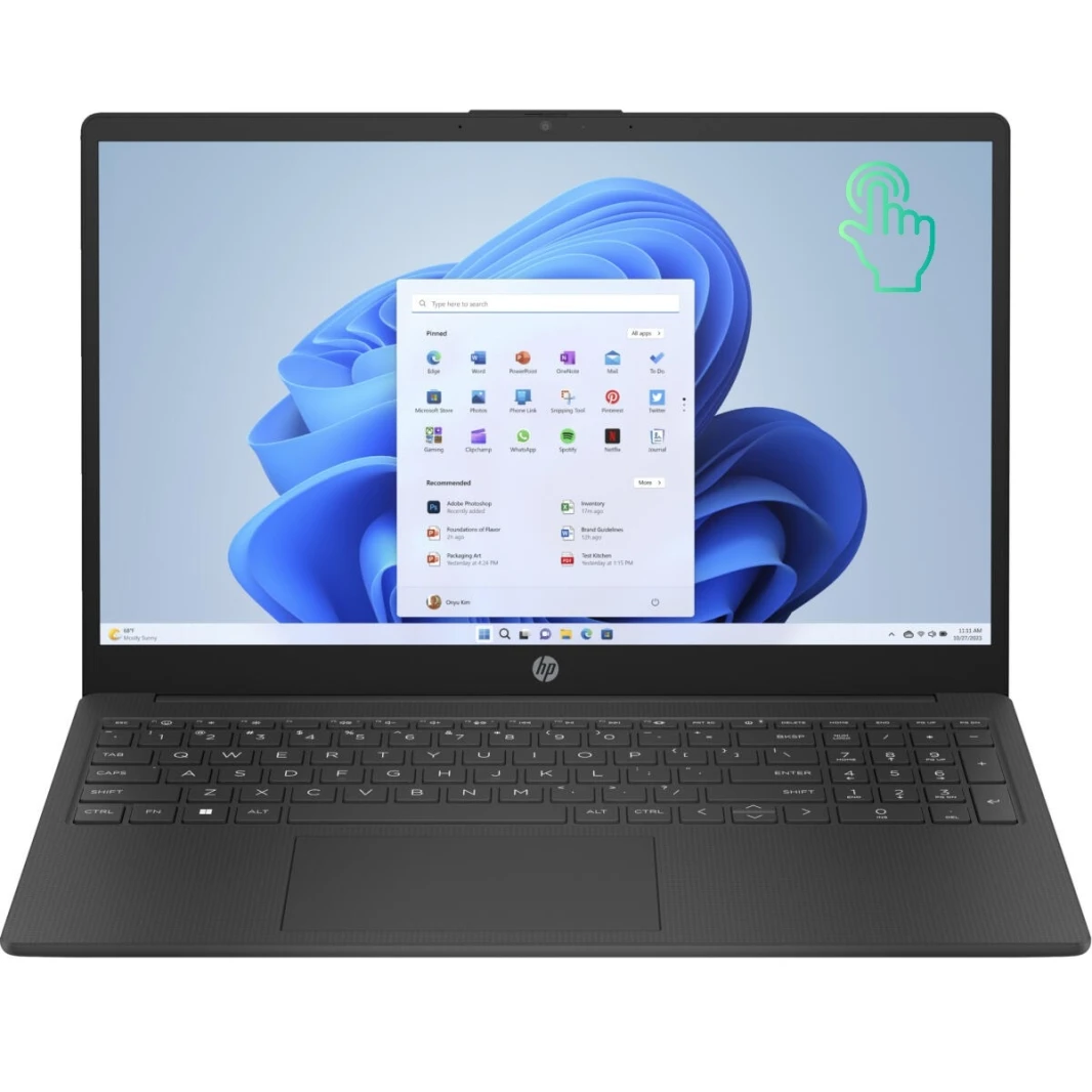 HP LAPTOP 15-FD1085 | Core ™ Ultra 5 120U |  512GB SSD | 12 جيجابايت ذاكرة الوصول العشوائي |  15.6 ″ (1920 × 1080) شاشة تعمل باللمس |  Win11 |  أسود - 9T8G5UA