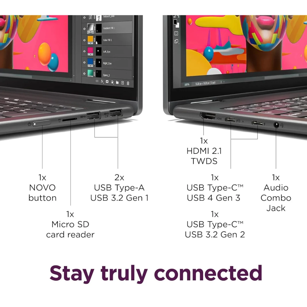 Lenovo Yoga 7 2-in-1 16IML9  [ Intel Ultra 7 | 16GB RAM | 1TB SSD | 16″ WUXGA (1920×1200) | Windows 11 Home ]  – 83DL0002US