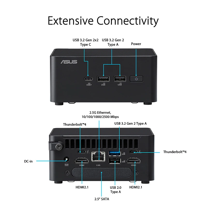 ASUS NUC 14 PRO KIT (Intel Core 3-100U / to 48GB DDR5 RAM / Support NVME M.2 SSD / Intel Graphics / DOS) [90AR0072-M00050]
