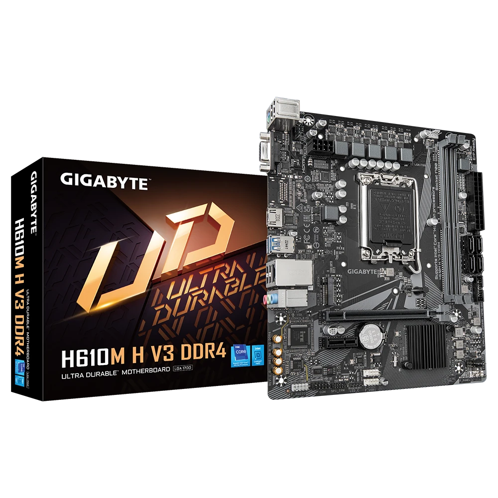 Gigabyte H610M H V3 DDR4 - يدعم معالجات Intel Core 14 /13 / 12th