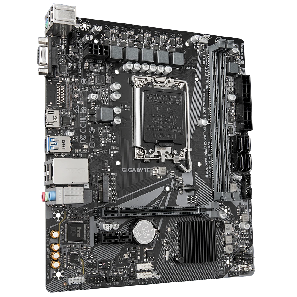 Gigabyte H610M H V3 DDR4 - يدعم معالجات Intel Core 14 /13 / 12th