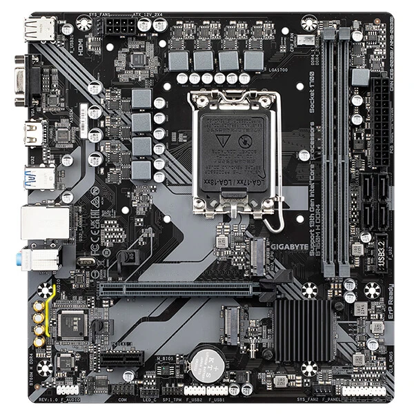 Gigabyte B760M H DDR5 LGA1700 Micro ATX يدعم المعالجات 14 /13 / 12th | 2*PCIe 4.0 x4 M.2 الموصلات | 2*Dimms XMP الذاكرة