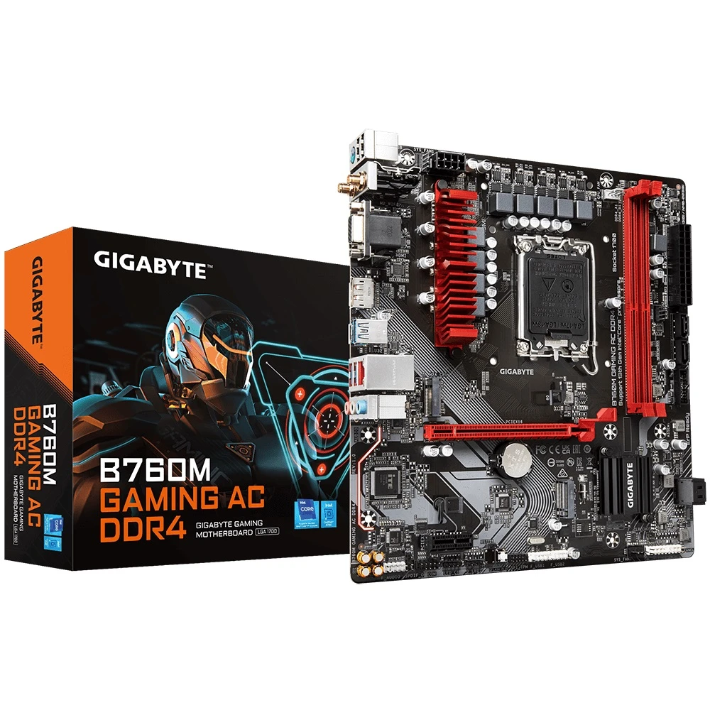 Gigabyte Motherboard B760M Gaming AC DDR4 ، LGA 1700 لـ Intel 13 و 12 ، B760M-Gaming-AC-DDR4