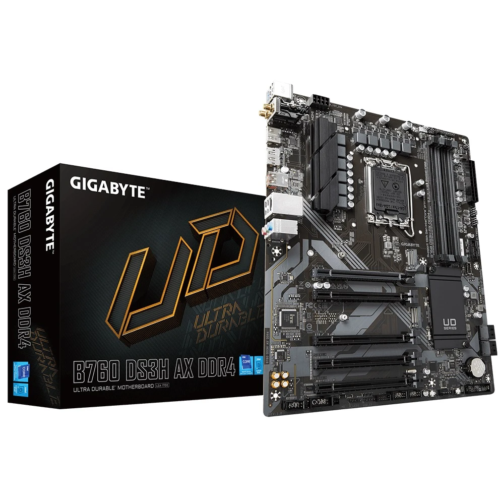 Gigabyte Motherboard B760 DS3H AX DDR4 LGA 1700 مقبس ، دعم الجيل الثالث عشر والثاني عشر ، B760-DD3H-AX-DDR4