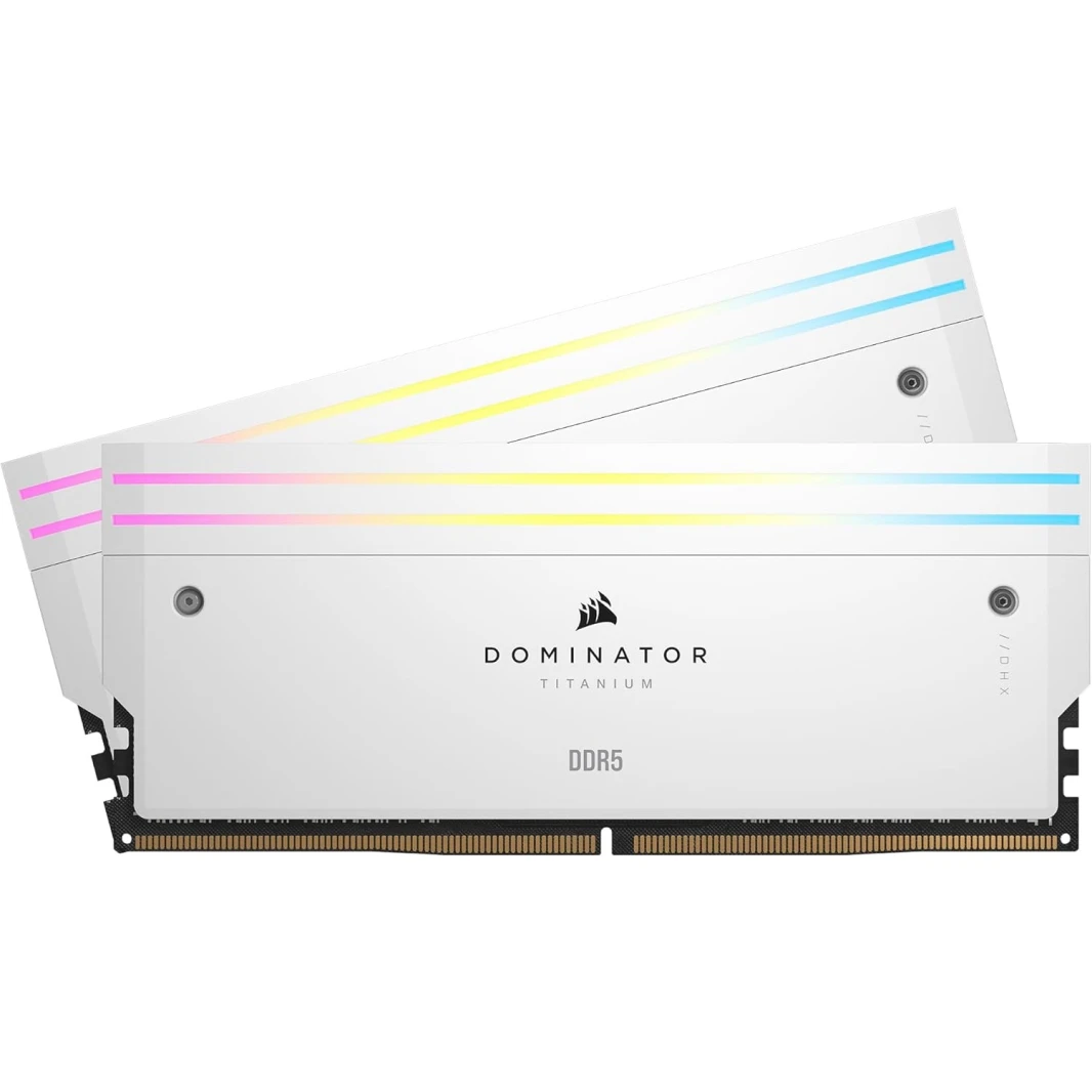 Corsair Dominator Titanium (2x16gb) RAM 7200MT/S DDR5 CL34 Intel XMP Memory Kit RGB - White - CMP32GX5M2X7200C34W