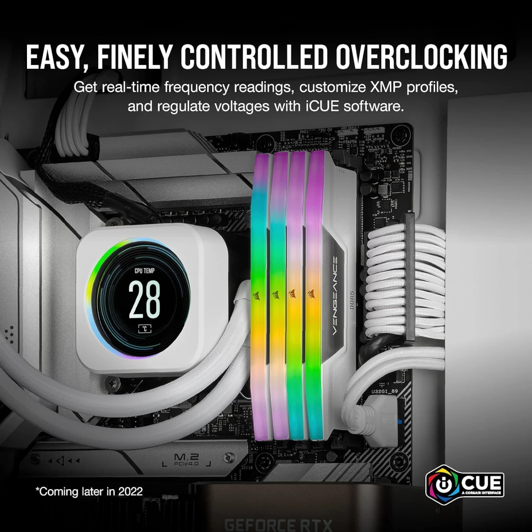 Corsair Vengeance 2x32GB RAM CL32 Memory Kit RGB - White - CMH64GX5M2B6400C32W