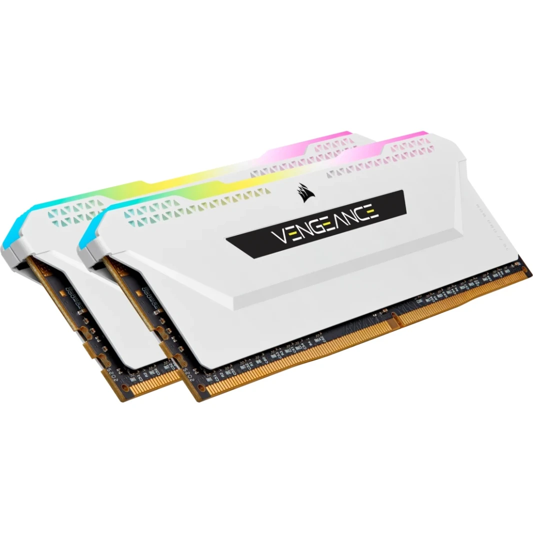 Corsair Vengeance RGB Pro SL 32GB (2x16GB) DDR4 DRAM 3600MHz C18 Memory Kit White - CMH32GX4M2D3600C18W