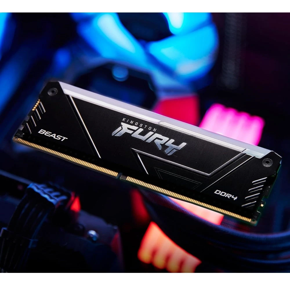 Kingston 16GB FURY BEAST DDR4 3200 MT/S RGB الذاكرة RAM CL16 [KF432C16BB12A/16]