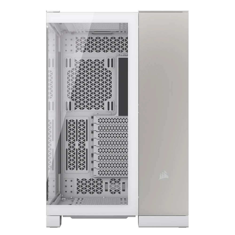 Corsair 6500x Mid-Fower Dual Ramber Case-الألومنيوم الأبيض/الساتان الرمادي [CC-9011285-WW]