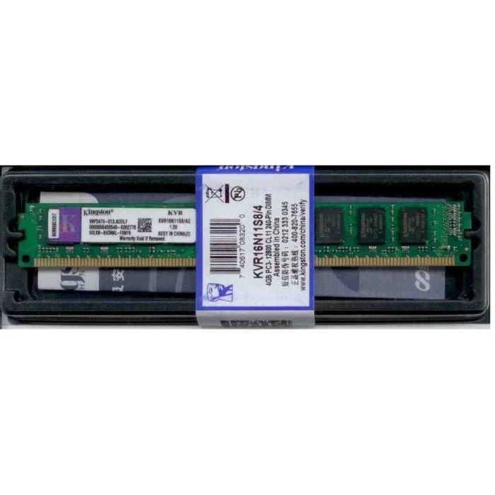 Kingston Value RAM 4GB 1600MHz PC3-12800 DDR3 NonCC CL11 DIMM SR X8 MEMORTOP (KVR16N11S8/4)
