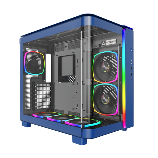 Montech Dual Ramber Mid-Fower Gaming Case-Blue Color-King 95 Pro Blue