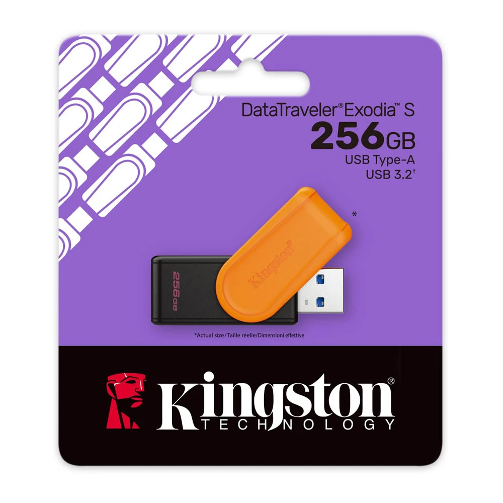 Kingston 256gb DataTraveler Exodia S USB Flash محرك أقراص دوارة [DTXS/256GB]