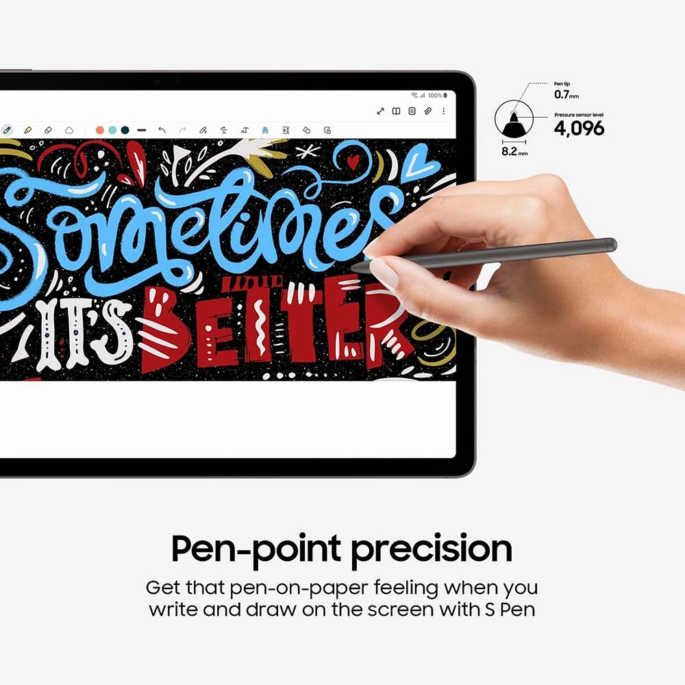 Samsung Galaxy Tab S9 Fe Tablet "Octa Core CPU ، ذاكرة الوصول العشوائي 8GB ، تخزين 256 جيجابايت ، Wi-Fi" Mint SM-X510