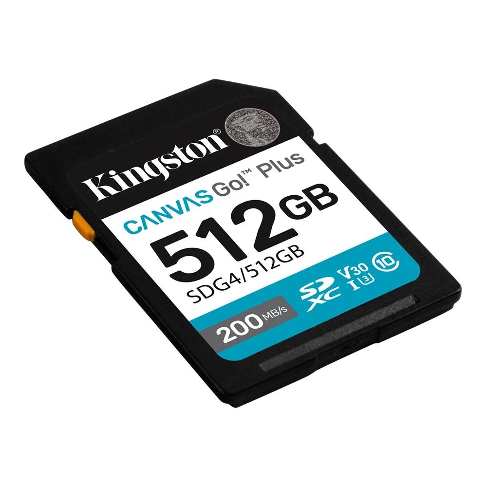 Kingston 512GB SDXC Canvas GO بالإضافة إلى Gen4 200MB/S C10 SD CARD SDG4/512GB