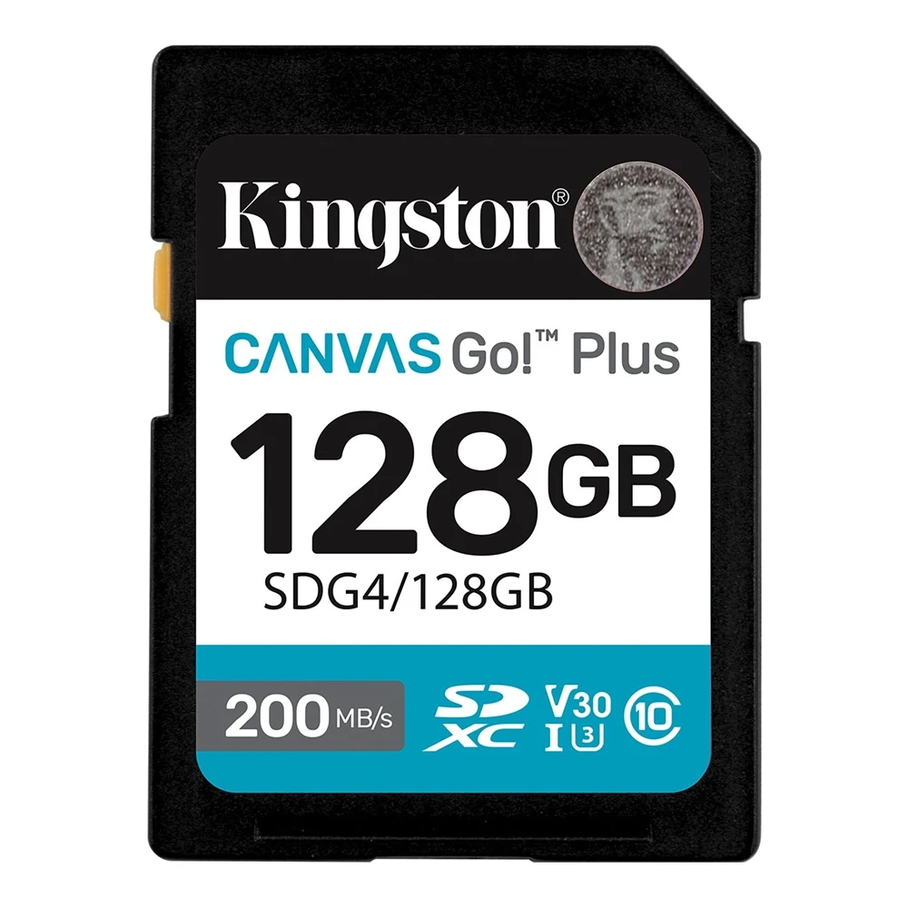 Kingston 128GB SDXC Canvas Go Plus Gen4 200MB/s C10 SD Card SDG4/128GB