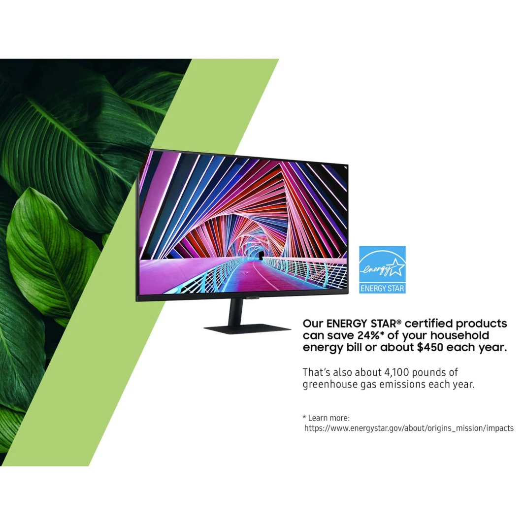 شاشة مسطحة Samsung S7 32 ″ بوصة "4K UHD ، VA ، 60 هرتز ، 5 مللي ثانية" S32A700N