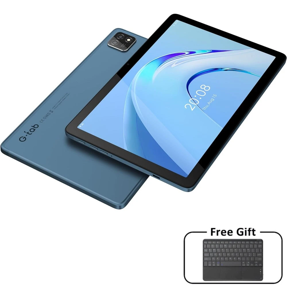 G-Tab Tab T11 "معالج رباعي ، تخزين 128 جيجا بايت ، ذاكرة الوصول العشوائي 4GB ، 4G LTE ، الأزرق" مع لوحة المفاتيح