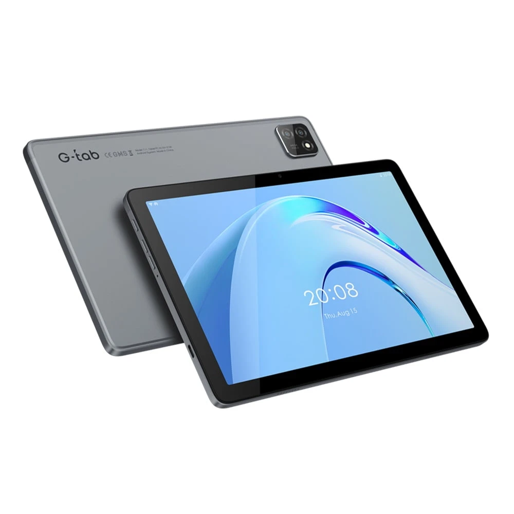G-Tab Tab T11 "معالج رباعي Core ، تخزين 128 جيجابايت ، ذاكرة الوصول العشوائي 4GB ، 4G LTE ، شاشة HD 10.1 بوصة ، رمادي" مع لوحة المفاتيح