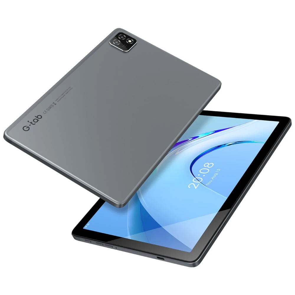 G-Tab Tab T11 "معالج رباعي Core ، تخزين 128 جيجابايت ، ذاكرة الوصول العشوائي 4GB ، 4G LTE ، شاشة HD 10.1 بوصة ، رمادي" مع لوحة المفاتيح