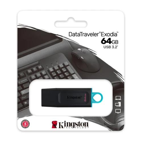 Kingston 64GB DataTraveler Exodia USB Flash محرك أقراص واقية و Keyring بألوان متعددة (DTX/64GB)