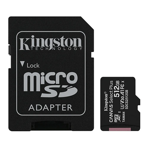Kingston 512GB Canvas حدد بالإضافة إلى microSD [SDCS2/512GB]