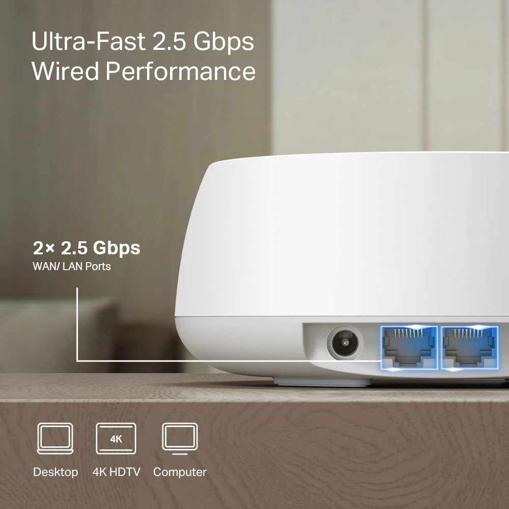 TP-Link Deco BE25 BE3600 WINE Home Mesh WiFi 7 System-2.5 GBPS PORT WIRED-تسرع حتى 3600 ميغابت في الثانية-3 عبوة