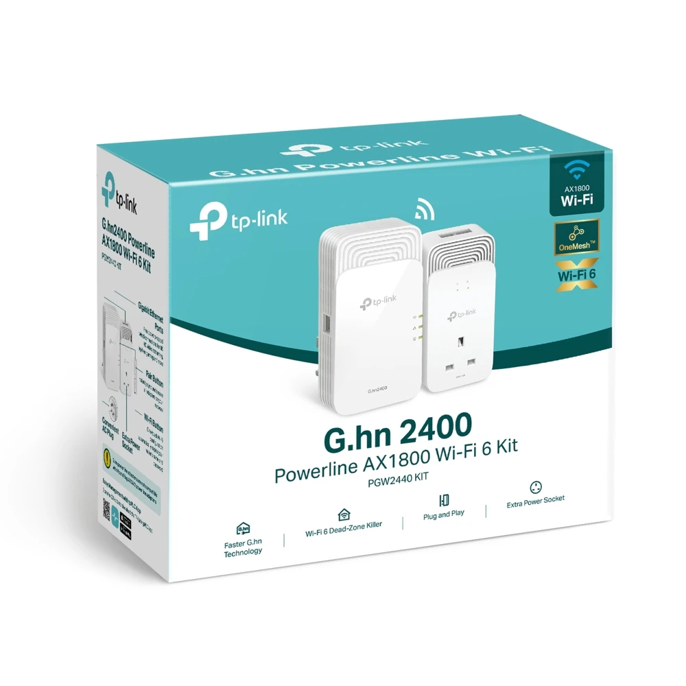 TP-Link PGW2440 G.hn2400 Kit AX1800V powerline Wi-Fi 6 Kit