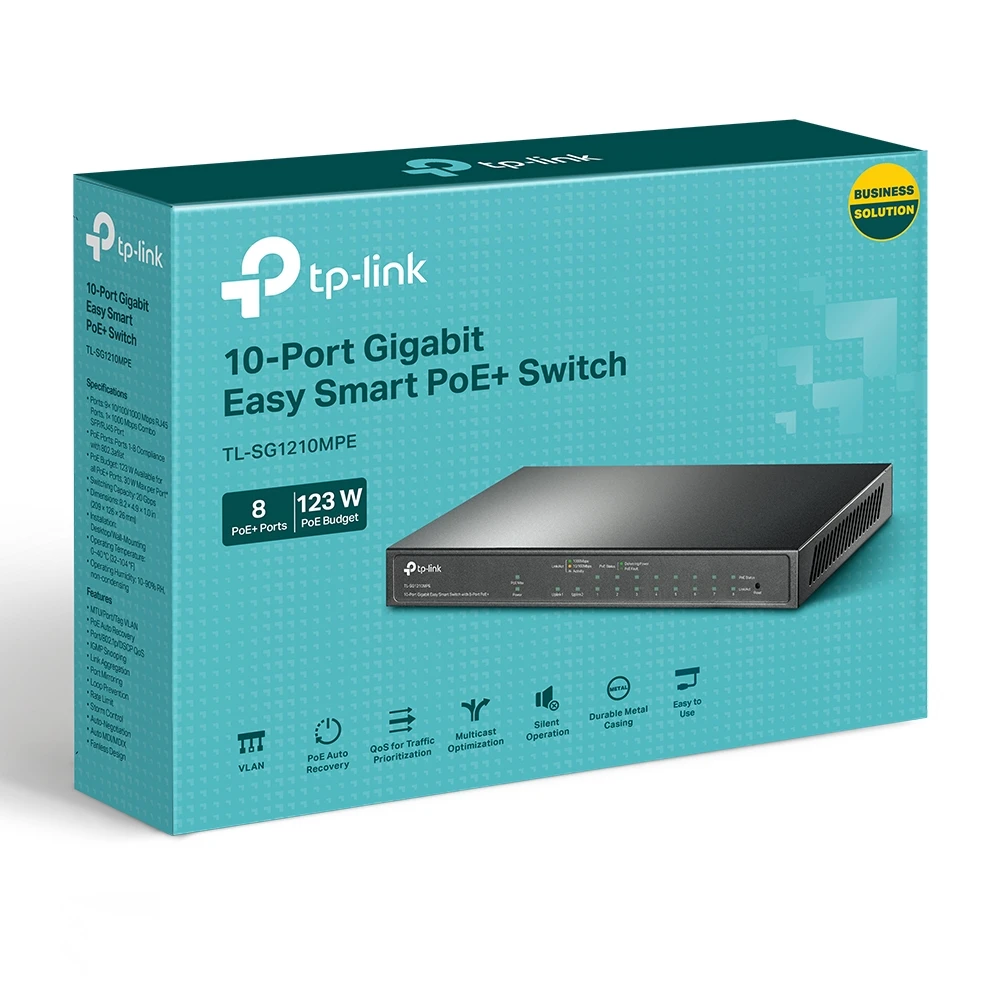 TP-LINK SG1210MPE 10-PORT GIGABIT SMART SWITCH مع 8-PORT POE+