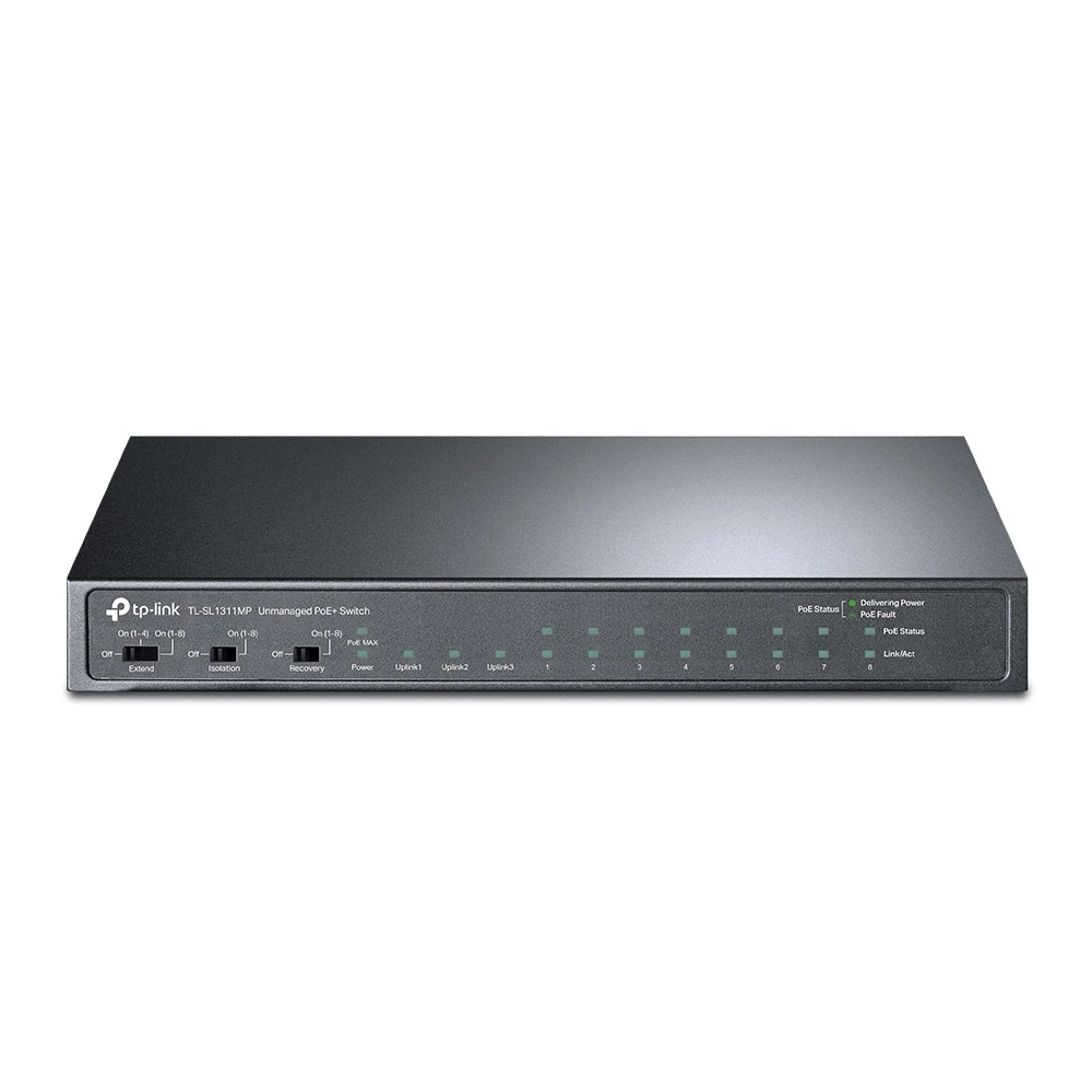 TP-Link 8-Port 10/100Mbps + 3-Port Gigabit Switch Switch with 8-Port Poe + [TL-SL1311MP]