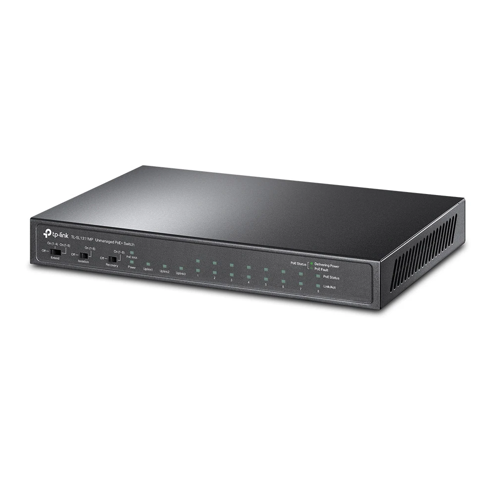 TP-Link 8-Port 10/100Mbps + 3-Port Gigabit Switch Switch with 8-Port Poe + [TL-SL1311MP]