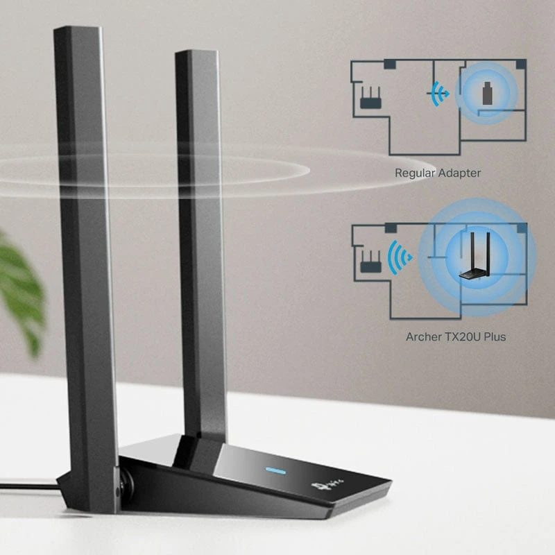 TP-Link AX1800 Dual Antennas High Gain Wireless USB Adapter [ Archer TX20U Plus ]