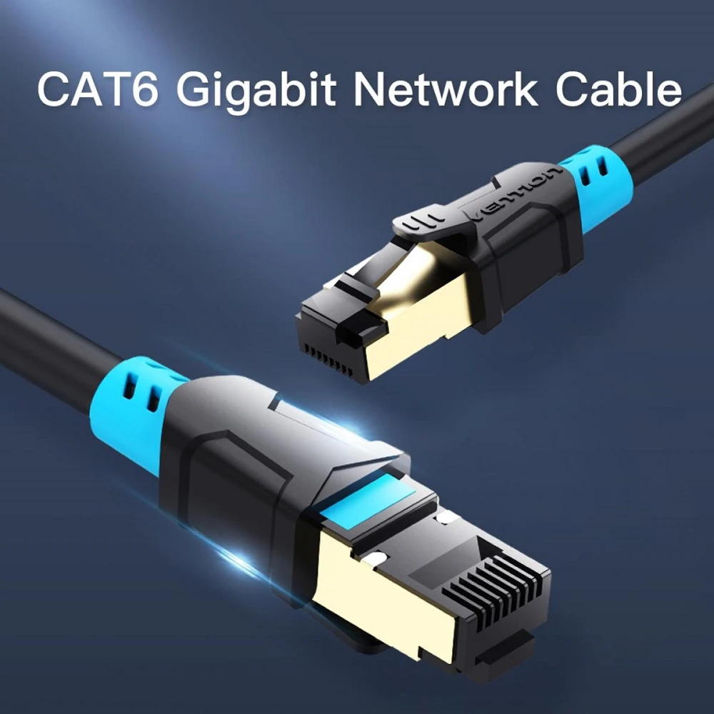 Vention Cat.6 1.5m SSTP تصحيح كابل Ethernet LAN شبكة VAP-A06-B150