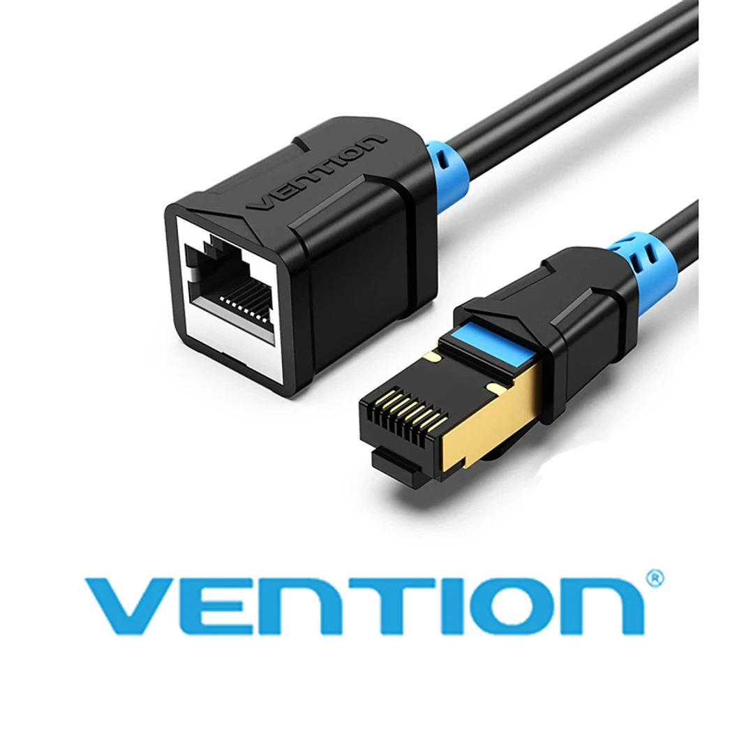 كبل تصحيح تمديد Vention {Cat 6 SSTP / 10 متر طول الكابل / اللون الأسود / الجودة الممتازة} iblbl