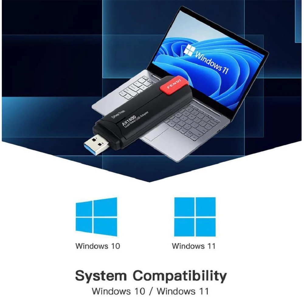 USB WiFi 6 802.11 AX1800 محول لاسلكي