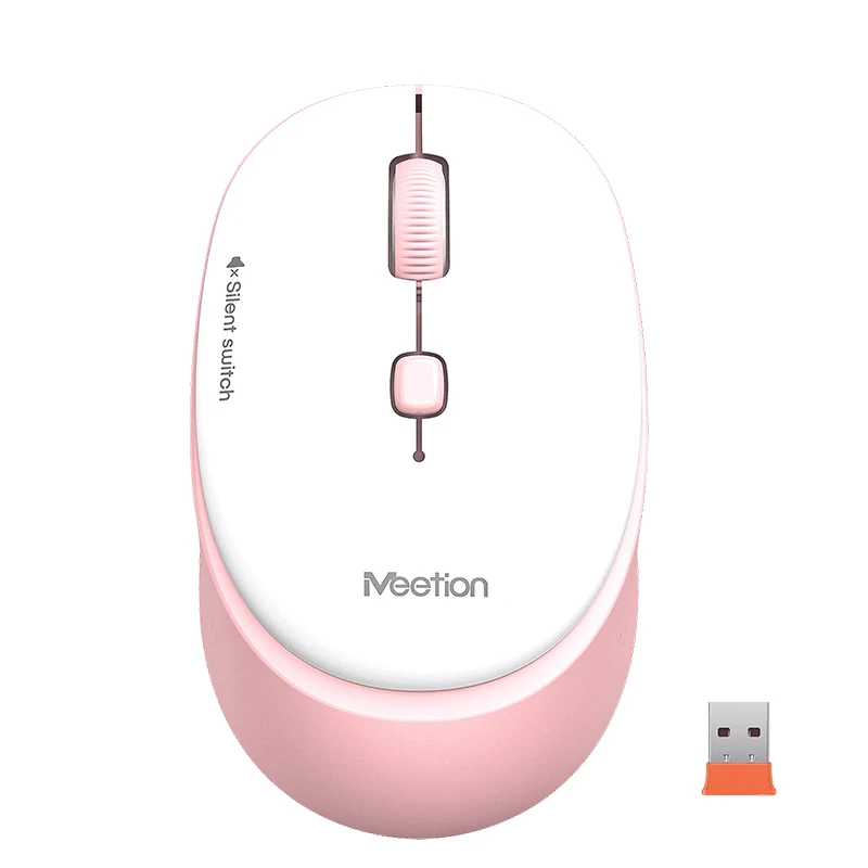 Meetion 2.4g Mouse Wireless Office Mouse (Silent Switch / Pink) [R571]