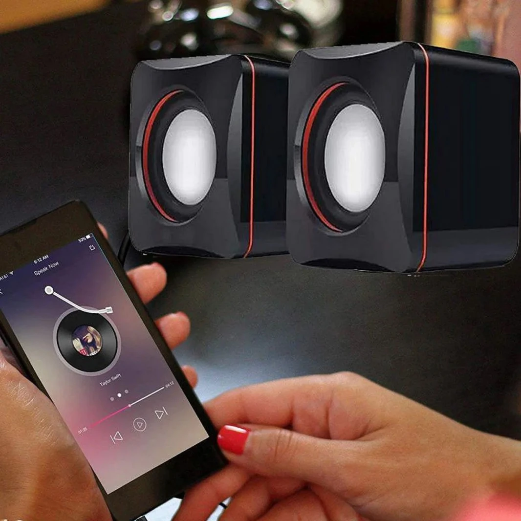 Mini Speaker with 3.5mm Jack and USB Powered for PC and Laptop – 02L