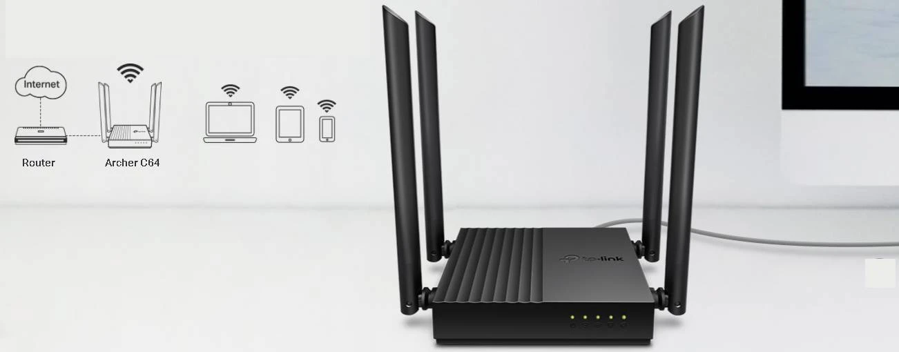 TP-Link AC1200 Wi-Fi Dual-Band Router Archer C64 (Ver.1.0)